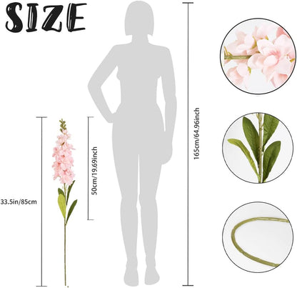 Pink Delphinium Artificial Flowers 33.46 in Hyacinth Snapdragon Antirrhinum Artificial Flowers 6 PCS Silk Flowers Long Stem Flowers for Wedding Home Decor(Pink)