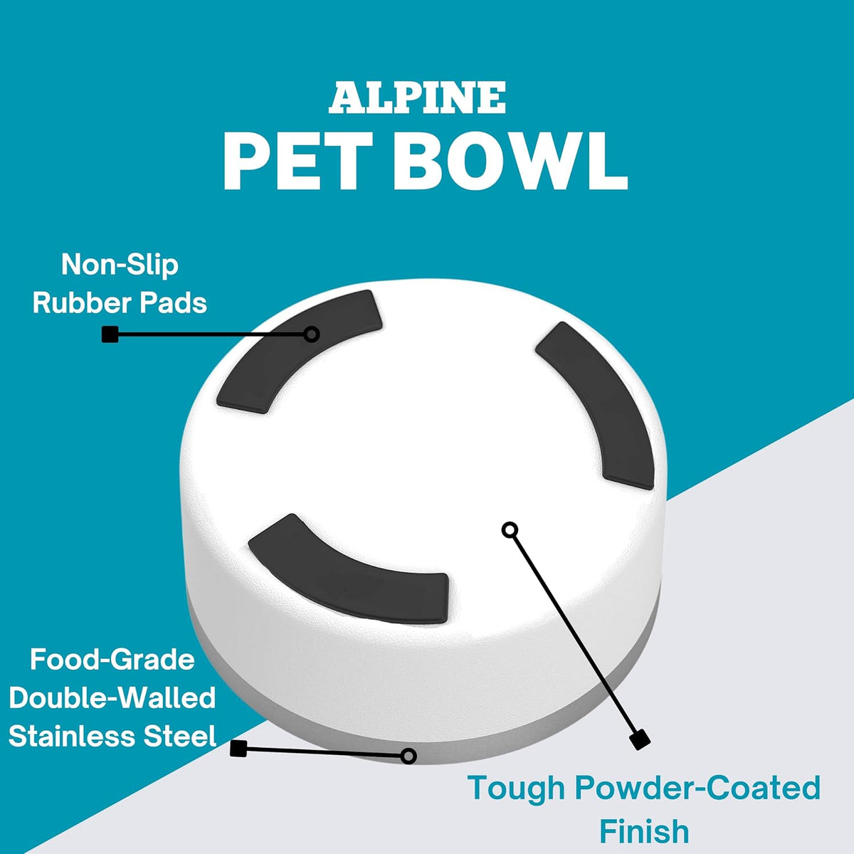 Set of 2 Stainless Steel Dog Bowls, Non Slip, Metal Pet Bowl for Food and Water, Double Walled Insulated, Rustproof, Dishwasher Safe- 32 Ounces- Pink (AB)
