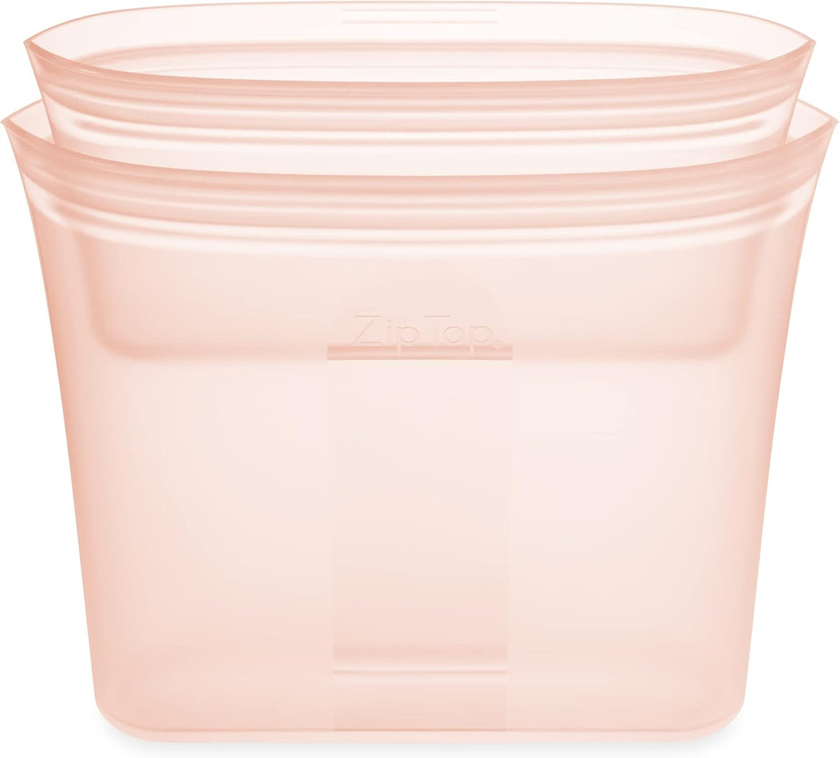 Reusable Food Storage Bags | 2 Bag Set [Peach] | Silicone Meal Prep Container | Microwave, Dishwasher and Freezer Safe | Made in the USA