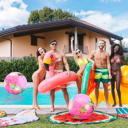 Pink Beach Balls 16 Inch Inflatable Glitter Play