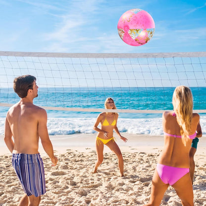 Pink Beach Balls 16 Inch Inflatable Glitter Play