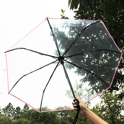 Clear Umbrella,Auto Open Close Transparent Compact Umbrellas 8 Ribs,Windproof Travel Umbrellas for Rain,Portable Clear Rain Umbrella for Travel,for Adult Unisex