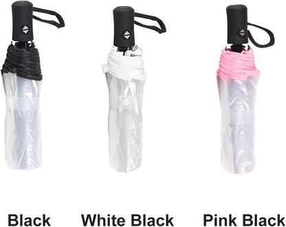 Clear Umbrella,Auto Open Close Transparent Compact Umbrellas 8 Ribs,Windproof Travel Umbrellas for Rain,Portable Clear Rain Umbrella for Travel,for Adult Unisex