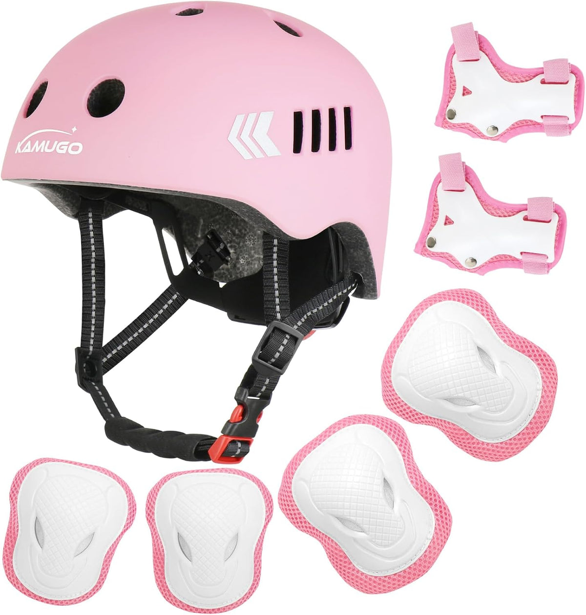 Kids Bike Helmet Set, Toddler Helmet for Ages 2-8 Boys Girls with Sports Protective Gear Set Knee Elbow Wrist Pads for Skateboard Cycling Scooter Rollerblading