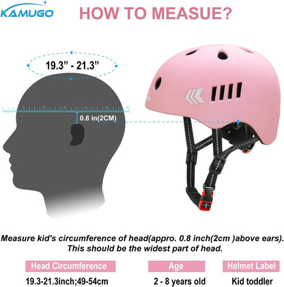 Kids Bike Helmet Set, Toddler Helmet for Ages 2-8 Boys Girls with Sports Protective Gear Set Knee Elbow Wrist Pads for Skateboard Cycling Scooter Rollerblading