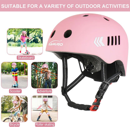 Kids Bike Helmet Set, Toddler Helmet for Ages 2-8 Boys Girls with Sports Protective Gear Set Knee Elbow Wrist Pads for Skateboard Cycling Scooter Rollerblading
