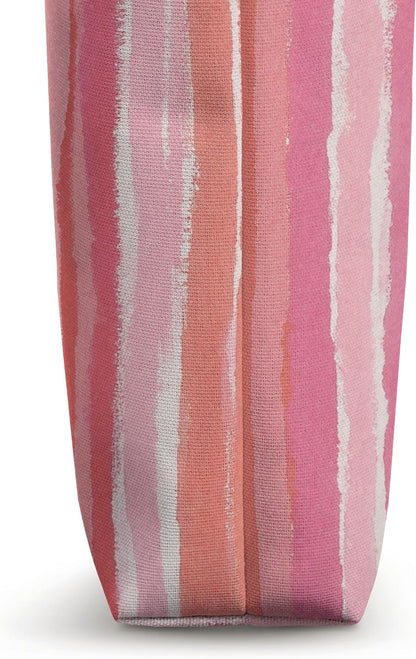 Pastel Pink Peach Vertical Stripe Pattern Cute Summer Tote Bag