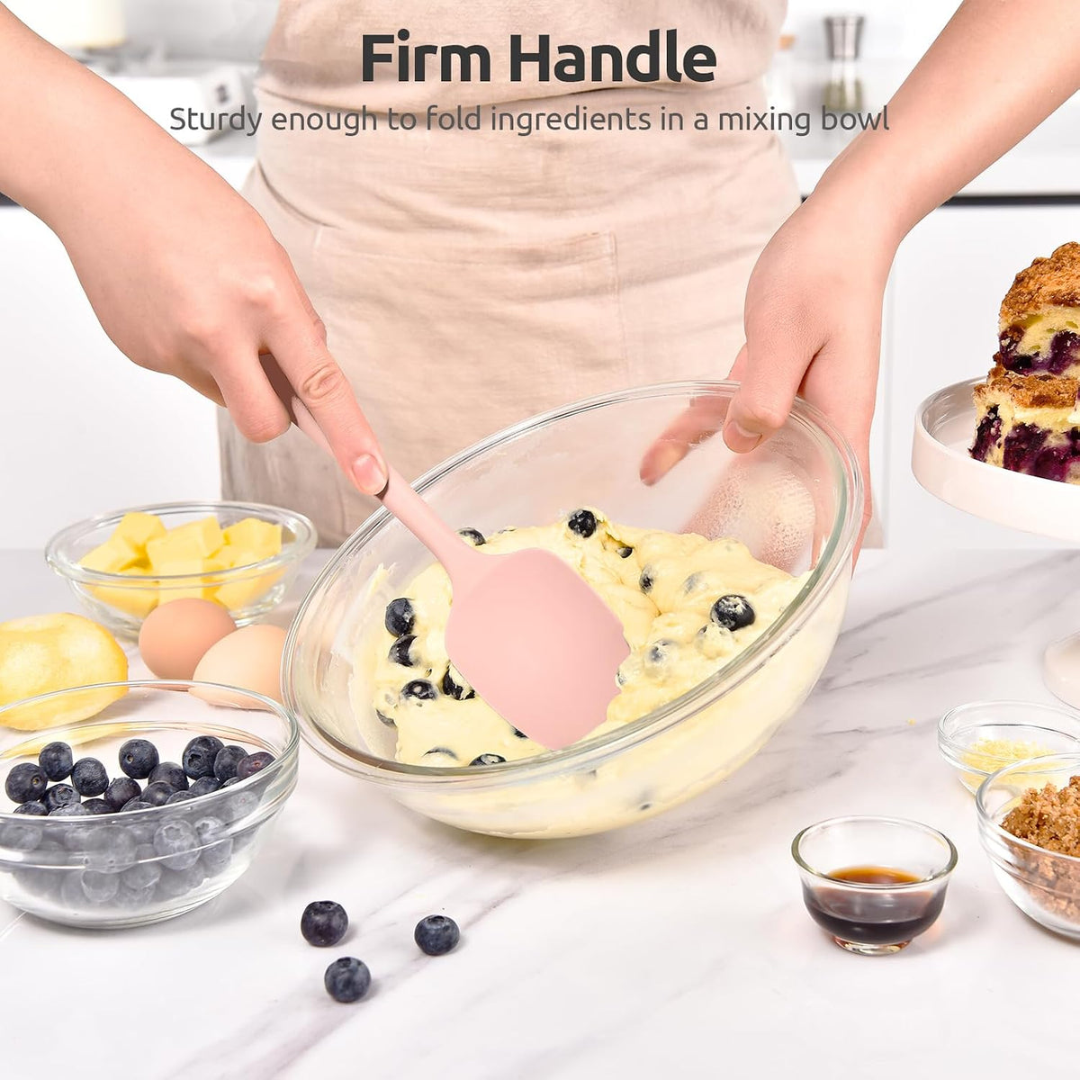 Silicone Spoon Spatula, 600°F High Temp Spoonula, 11.38", Pink