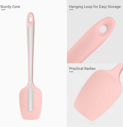Silicone Spoon Spatula, 600°F High Temp Spoonula, 11.38", Pink