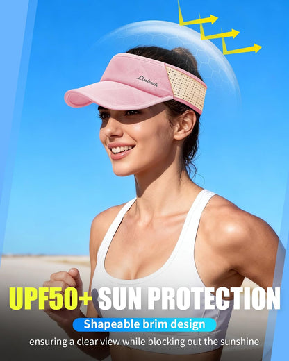 Sports Sun Visor for Men & Women Breathable Mesh, Stretchy Foldable Cooling Visor Hat for Running, Golf, Tennis, Hiking