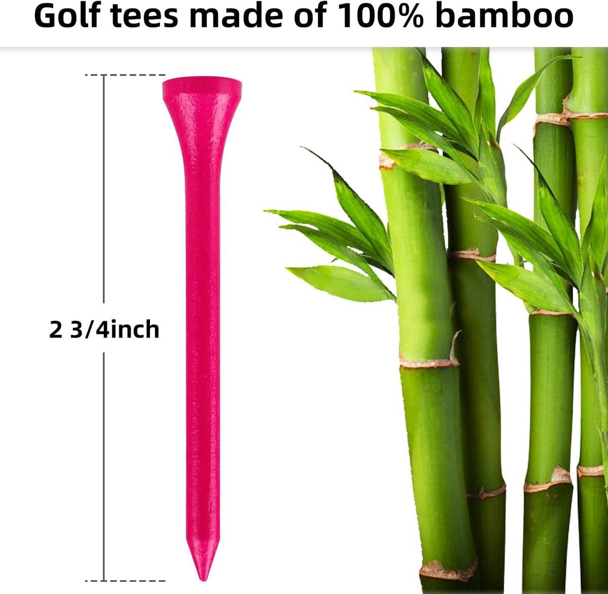 Bamboo/Wood Golf Tees 3-1/4" 2-3/4" 2-1/8" 100/50 Pcs Durable Multicolor Golf Tees Womens Mens Golf Accessories, Stable and Reliable, Reduce Friction Side Spin