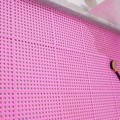10Pcs Bath Tub Shower Mat, Suction Cup Floor Mats Anti Slip Plastic Mosaic Bath Mat Tub Bathroom Mats for Kitchen Bathroom (Pink)