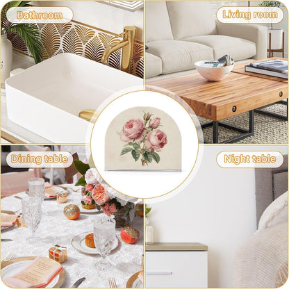 Pink Roses Vintage Napkin Holder Napkin Dispenser Acrylic Paper Tissue Storage for Kitchen Coffee Table 1 Pack