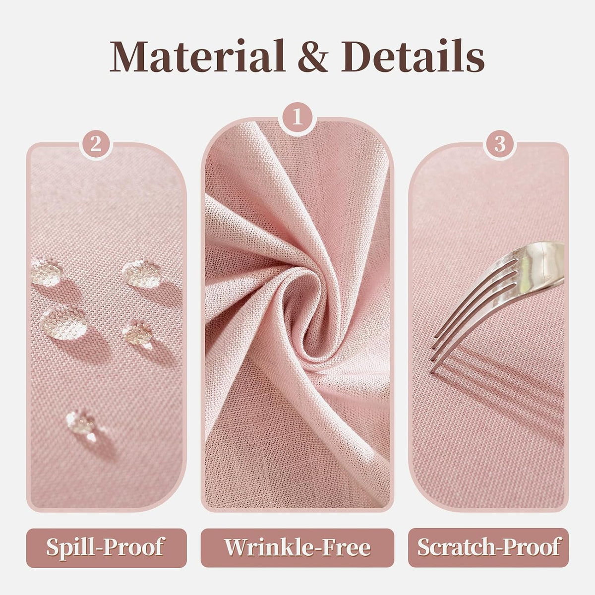 Light Pink Rectangle Tablecloth with Tassels 55x90 Inch