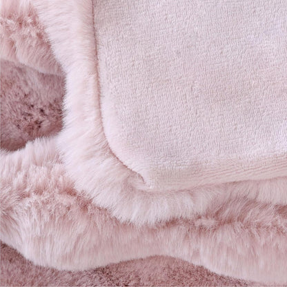 Pink Fluffy Faux Fur Throw Blanket for Bed Couch Living Room Fuzzy Bubble Cozy 50x60 Decorative Throw Blanket Rabbit Fur Bunny Blanket Home Decor 860 GSM