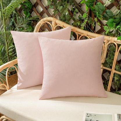 Outdoor Waterproof Throw Pillow Covers Light Pink 18x18 Set of 2