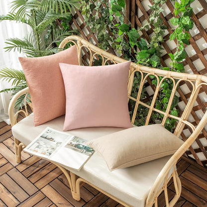 Outdoor Waterproof Throw Pillow Covers Light Pink 18x18 Set of 2