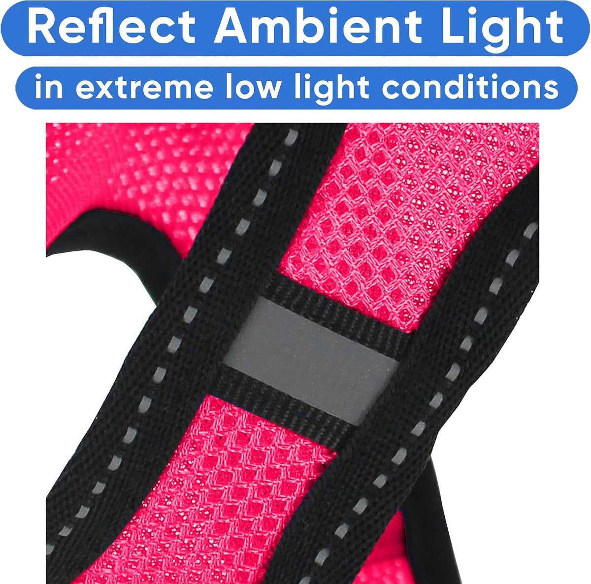 Dog Vest Harness Made with Breathable Air Mesh | All Weather Vest Harness for Extra Large Dogs with Quick-Release Buckle - Pink Mesh Dog Harness for Training and Walking Your Pet.