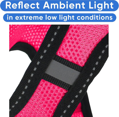 Dog Vest Harness Made with Breathable Air Mesh | All Weather Vest Harness for Extra Large Dogs with Quick-Release Buckle - Pink Mesh Dog Harness for Training and Walking Your Pet.