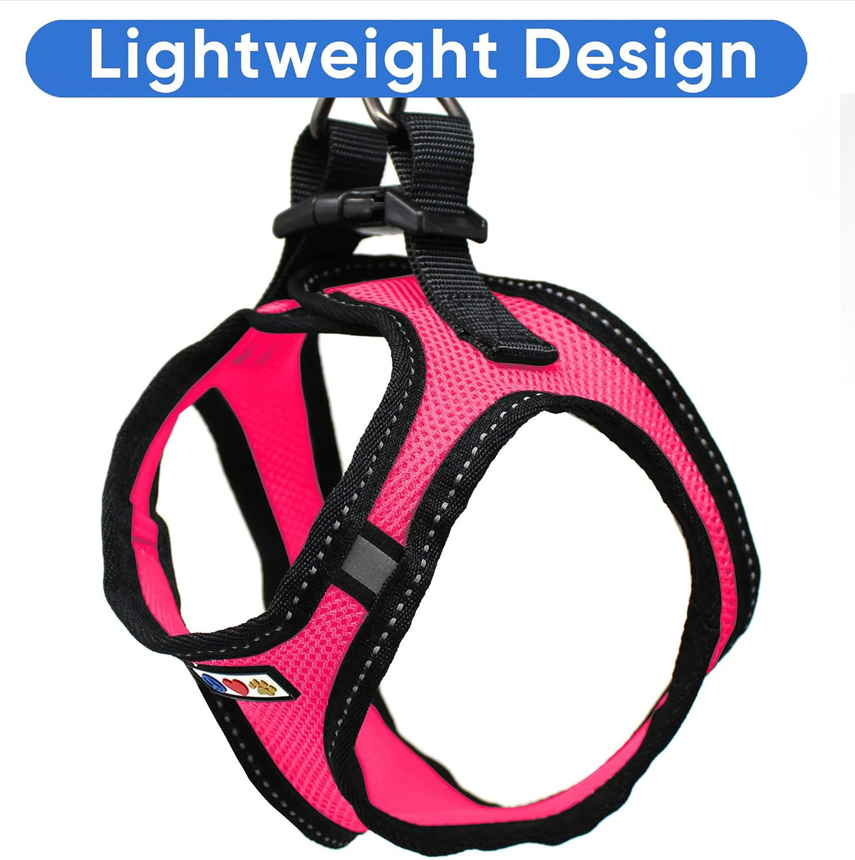 Dog Vest Harness Made with Breathable Air Mesh | All Weather Vest Harness for Extra Large Dogs with Quick-Release Buckle - Pink Mesh Dog Harness for Training and Walking Your Pet.