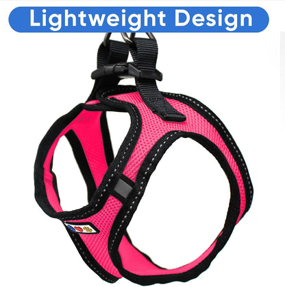Dog Vest Harness Made with Breathable Air Mesh | All Weather Vest Harness for Extra Large Dogs with Quick-Release Buckle - Pink Mesh Dog Harness for Training and Walking Your Pet.