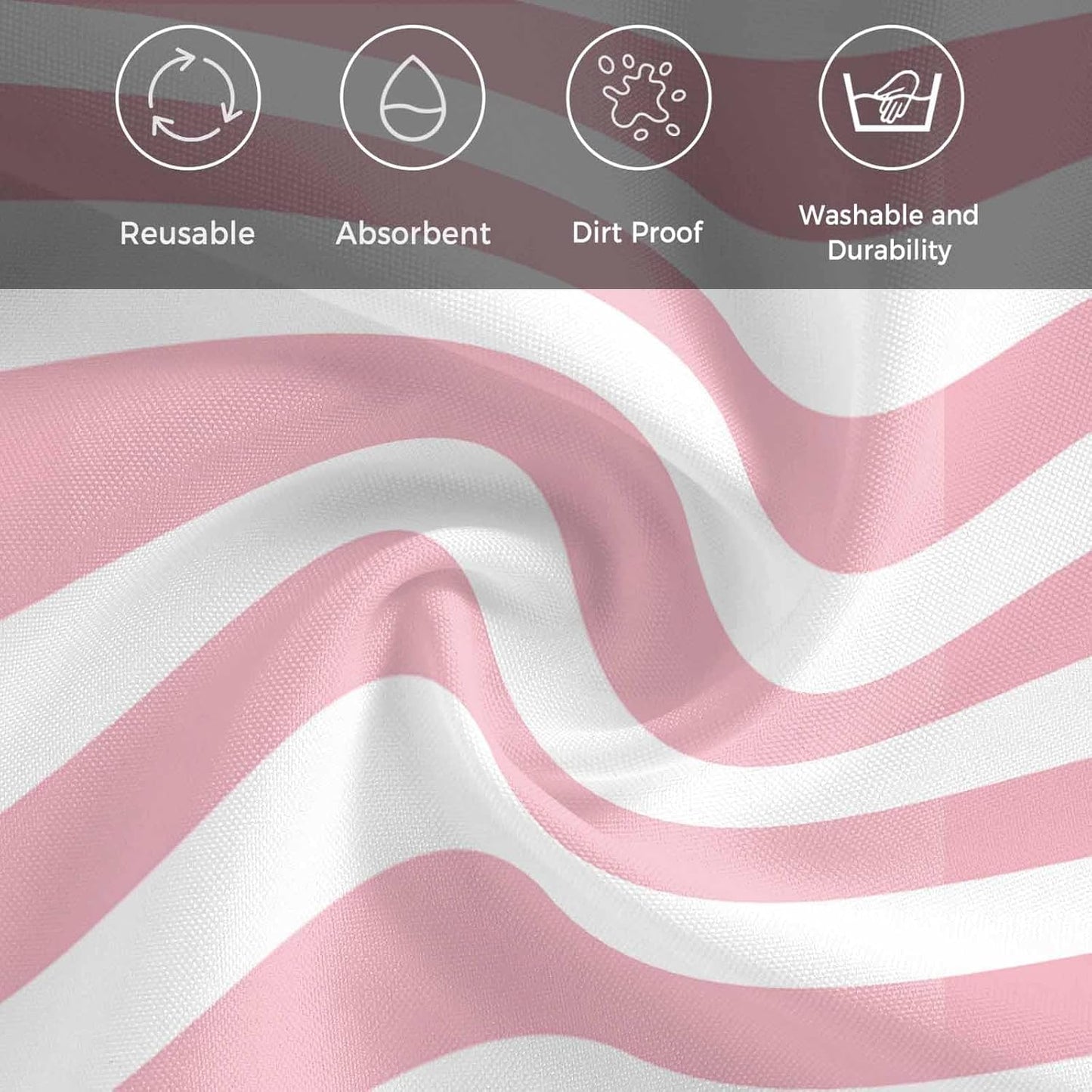 Cloth Napkins Set of 4 Pink and White Stripes 20x20 Inch Washable Dinner Napkin Striped Simple Style Reusable Soft Table Napkins for Party Wedding Restaurant Hotel