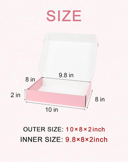 Pink Medium Shipping Boxes, 40 Pack 10"x8"x2" Corrugated Cardboard Box, Pink Shipping Mailing Boxes for Packaging