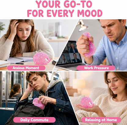 1Pcs Pink Hedgehog Stress Relief Squishy Ball, Squishy Hedgehog Stress Ball