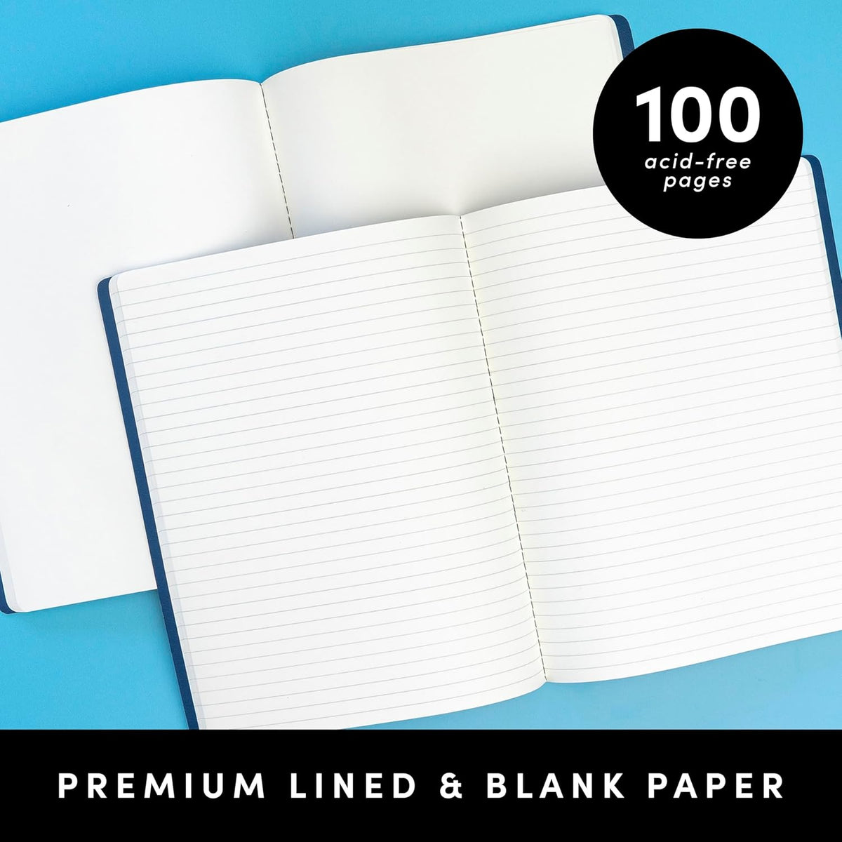Soft Cover Blank Journal Notebook, 2 Pack, (Pink Blush), 100 Pages, Large 7.5 inches x 9.5 inches, Ideal for Sketch Book, Note Taking & Travel Journal