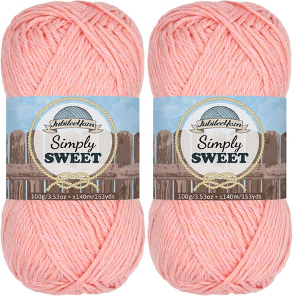 JubileeYarn Simply Sweet Yarn - Peach - 2 Skeins