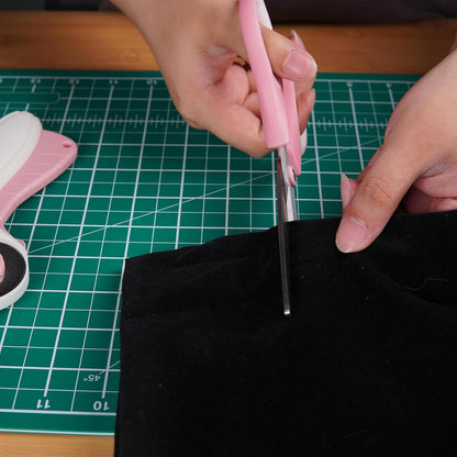 Pink Professional Sewing Scissors Set: Big and Small Scissors, Rotary Cutter with 3pcs Extra Blades for Cutting Fabric