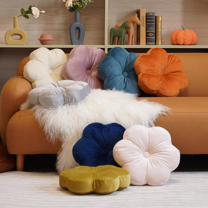 Flower Shaped Throw Pillow Velvet Decorative Cute Throw Pillows
