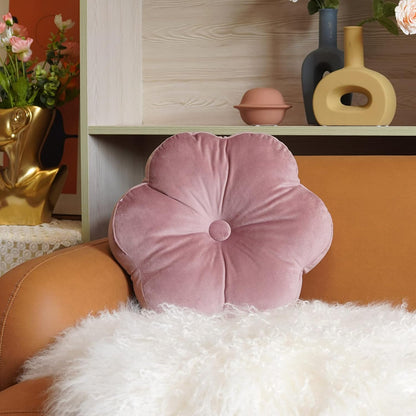 Flower Shaped Throw Pillow Velvet Decorative Cute Throw Pillows