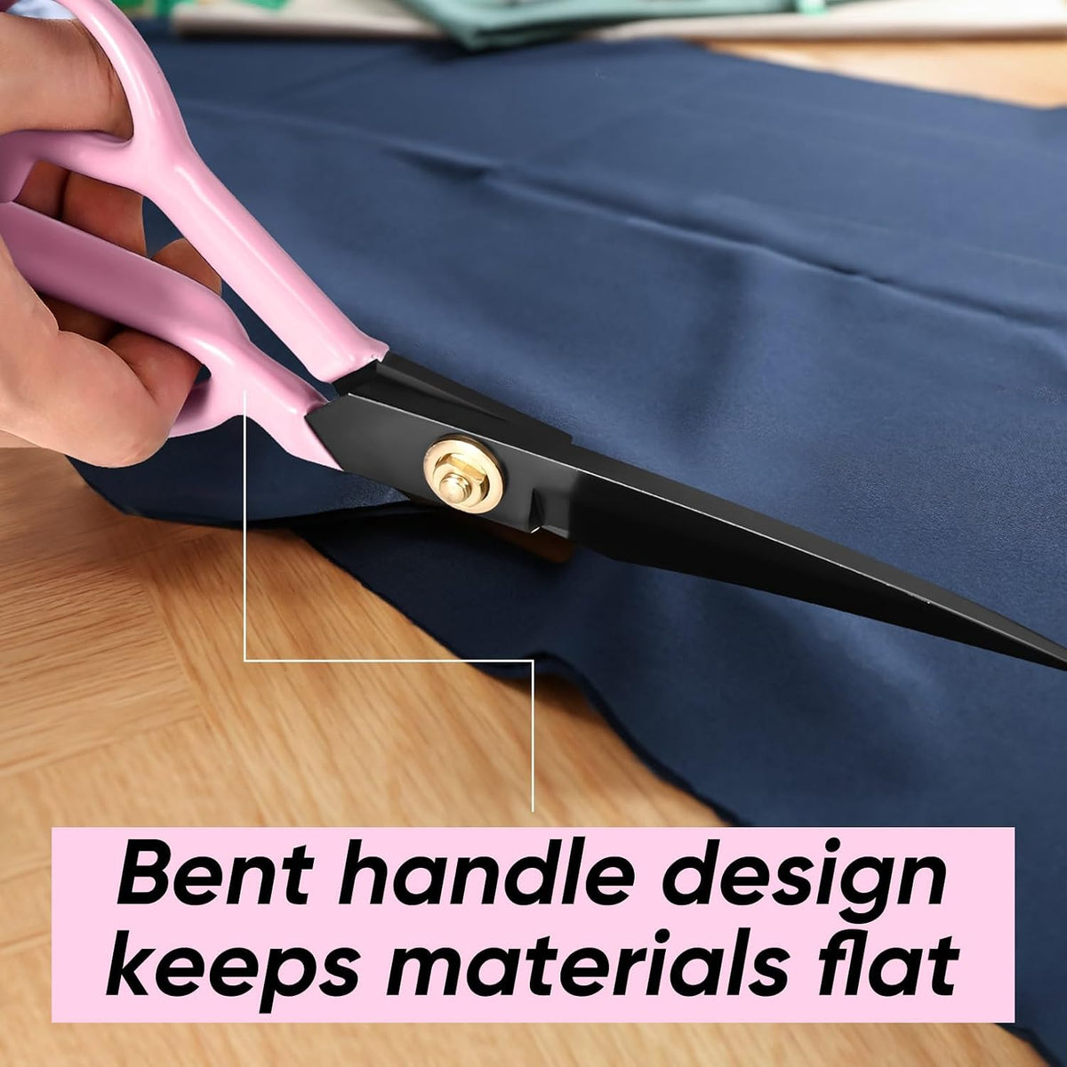 Professional Tailor Scissors Heavy Duty - Multi-Purpose Sewing Fabric Scissors for Leather Cutting Industrial Sharp Shears Home Office Arts, and Crafts (10 Inch) Pink