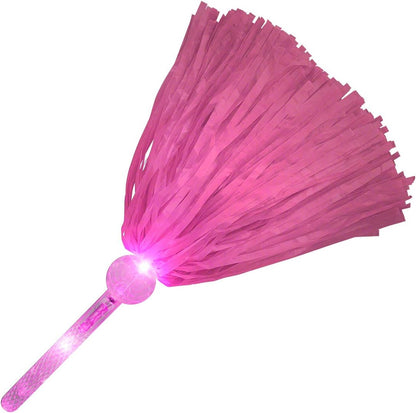 Set of 2 Pink Light Up Team Spirit Pom Poms