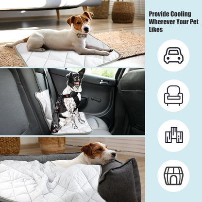 Leekalos Dog Cooling Mat,Pet Cooling Pads for Dogs Blanket,Summer Cooling Bed for Cats Blanket,Portable Pet Cooling Cushion for Home & Outdoor，Keep Cooling for Pets (Cool Grey, Small(22"x28"))