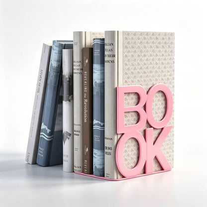 Book Ends Pink Metal BookEnds for Bookrack Desk,Books