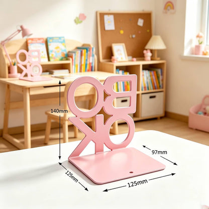 Book Ends Pink Metal BookEnds for Bookrack Desk,Books