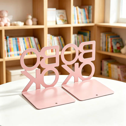 Book Ends Pink Metal BookEnds for Bookrack Desk,Books