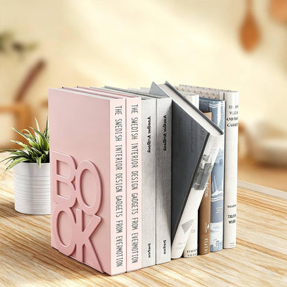 Book Ends Pink Metal BookEnds for Bookrack Desk,Books