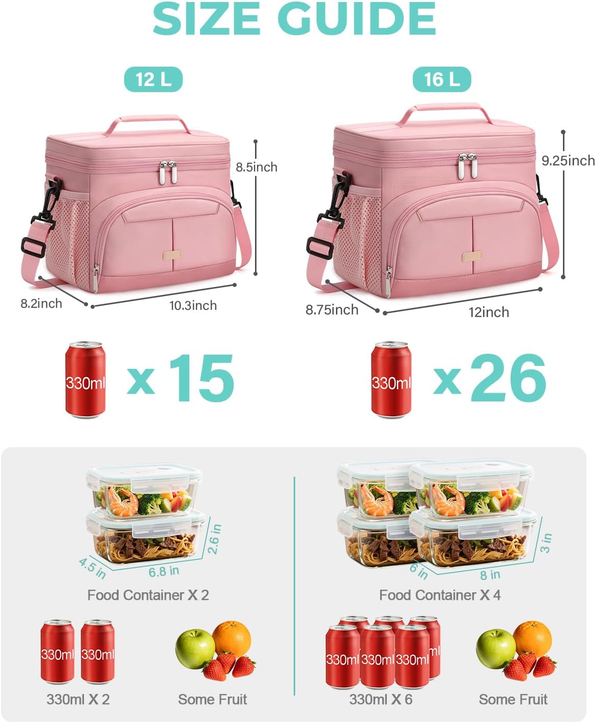 Lunch Box for Men Women Insulated Lunch Tote Cooler Bag Lunchbox