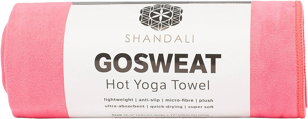 Shandali GoSweat Non-Slip Hot Yoga Towel with Super-Absorbent Soft Suede Microfiber in Many Colors, for Bikram Pilates and Yoga Mats.