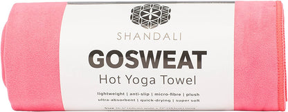 Shandali GoSweat Non-Slip Hot Yoga Towel with Super-Absorbent Soft Suede Microfiber in Many Colors, for Bikram Pilates and Yoga Mats.