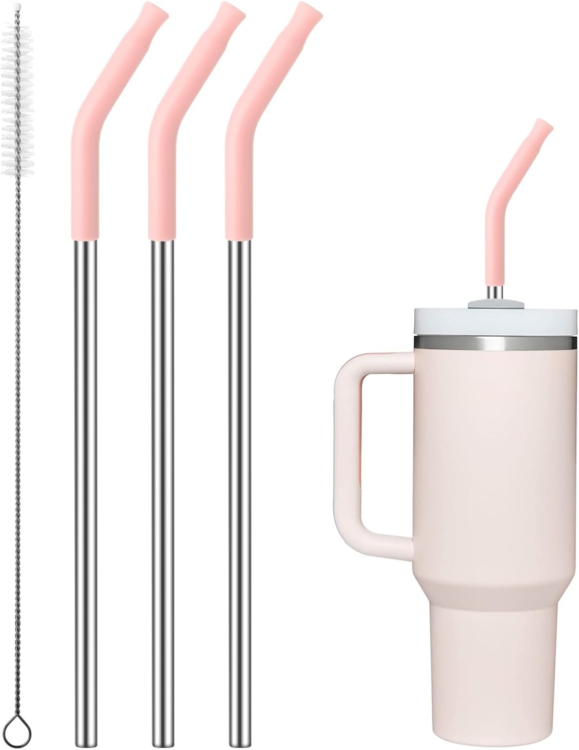 Straight Metal Straws for Stanley 40oz, Reusable Stainless Steel Straws