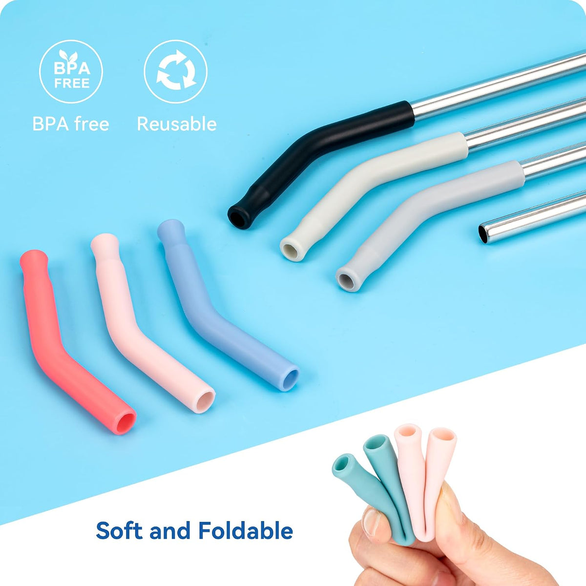 Straight Metal Straws for Stanley 40oz, Reusable Stainless Steel Straws