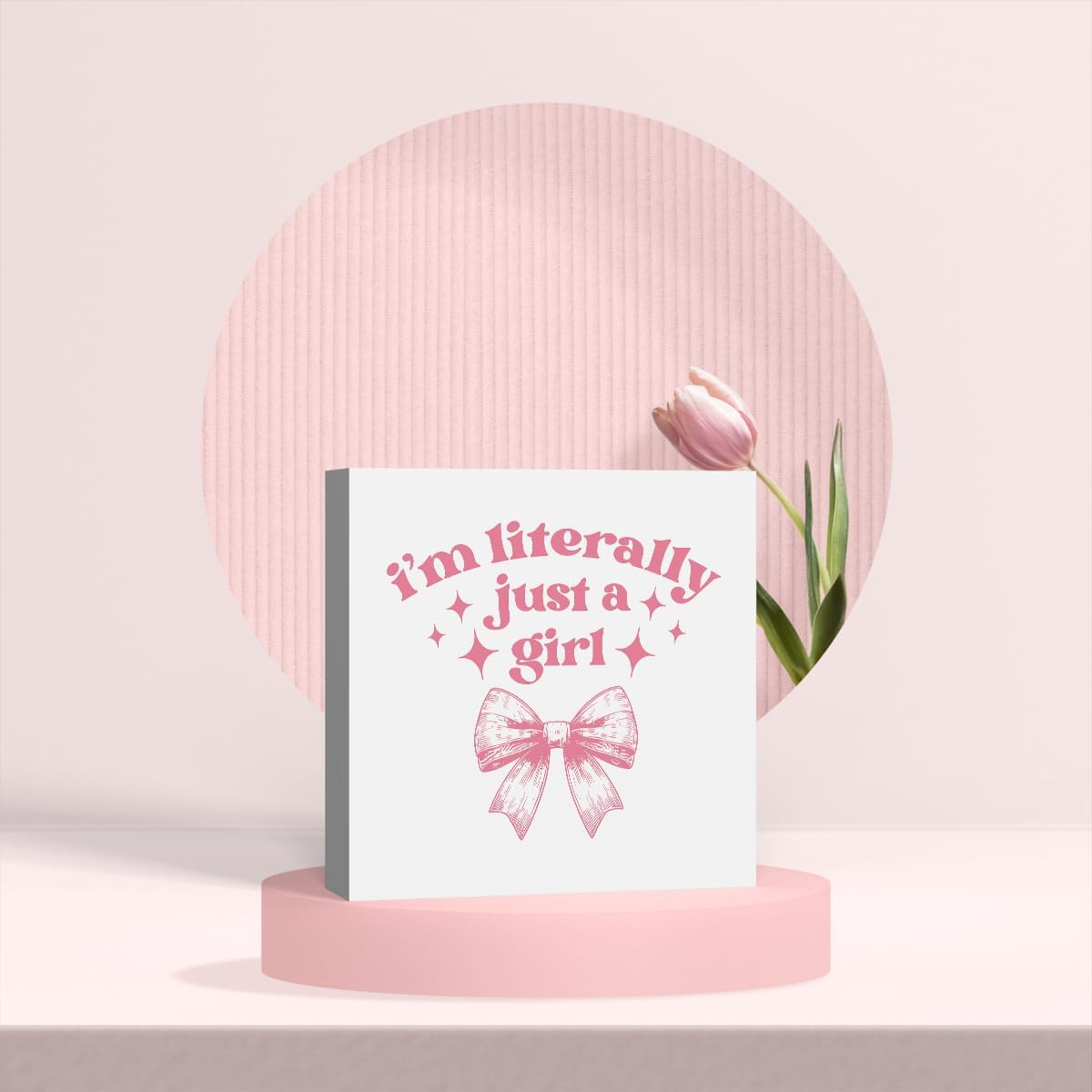 Dorm Room Decor for Teen Girls: Pink Desk Accessories, Clean Girl Room Decor, Pink Bathroom Wooden Box Sign