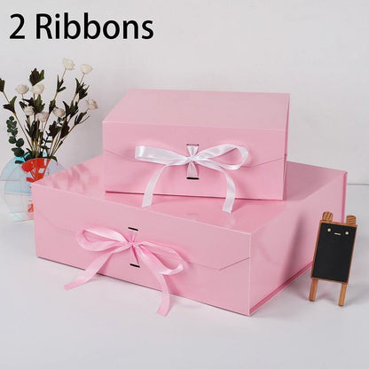 1 Pink Gift Box 8x7X3.9 Inch,Magnetic Lid Collapsible Gift Box