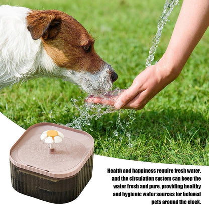 2.5L Flower Cat Fountain with Filter Automatic Drinking Water Dispenser Ultra Quiet Pet Water Fountain for Cats and Small Dogs(Pink)