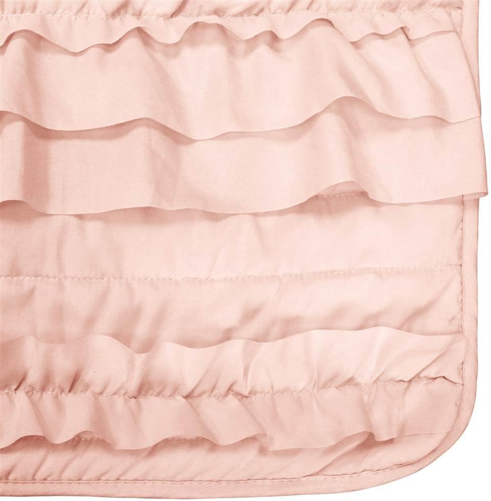 Belle Throw Blanket, 50" W x 60" L, Pink Blush - Coquette Throw Blankets for Bed - Pink Blanket - Ruffled Throw Blanket for Couch