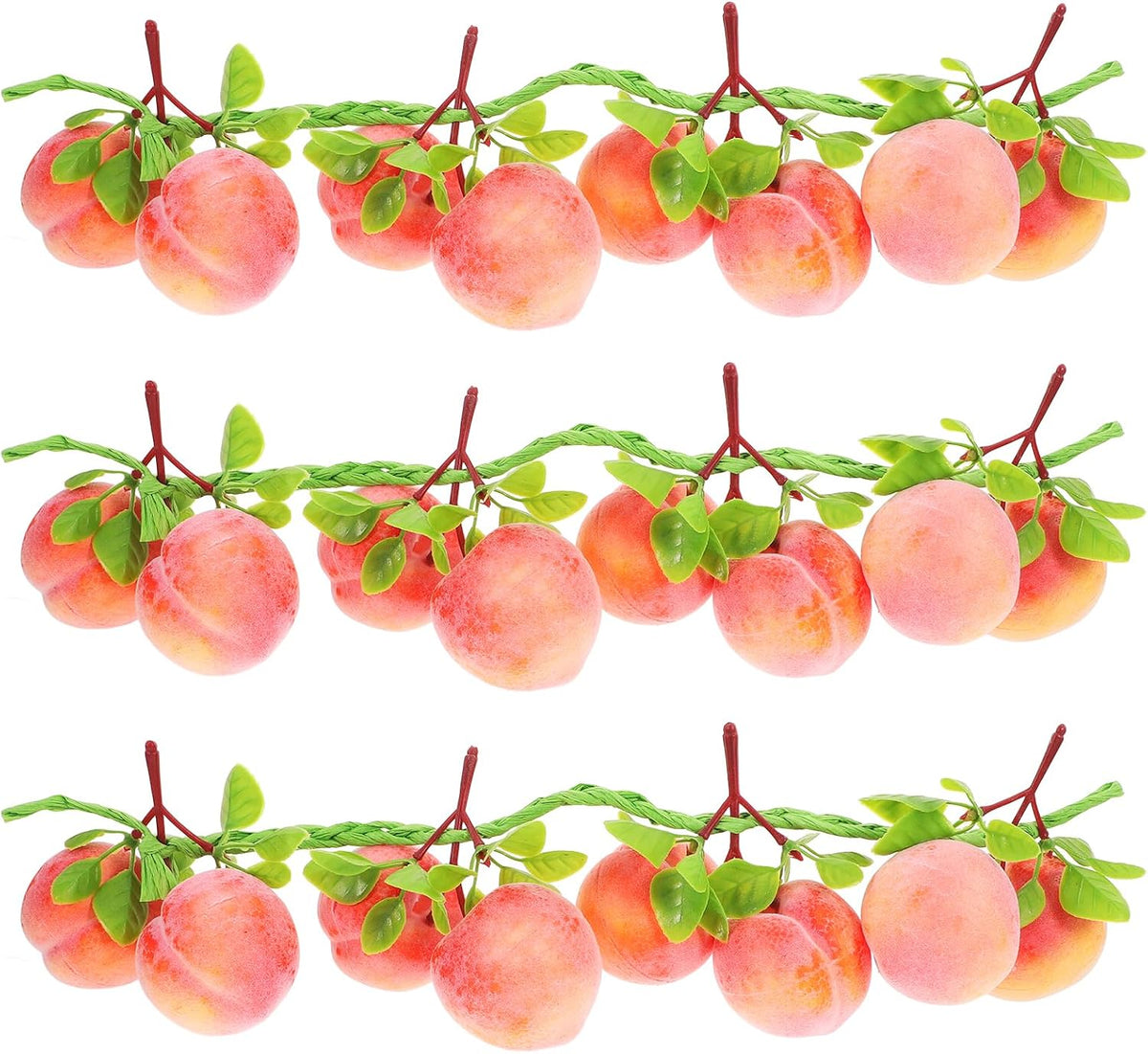 Artificial Peach Pendant Hanging String 3 pcs Fake Peaches Lifelike Peach Simulation for Home Decor Kitchen Decor Photo Prop Fruit Shop Display Teaching Aid 19.68 in